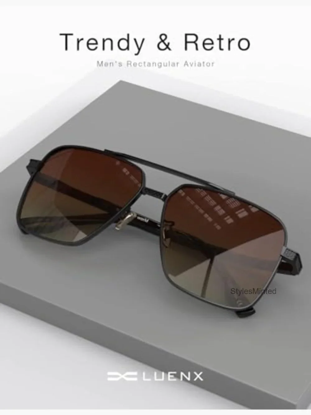 Square Aviator Polarized Sunglasses UV400 Retro Driving Shades